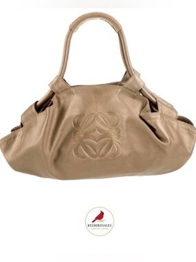 Loewe Aire Brisa Leather Hobo Bag | Tan Brown | Embossed Anagram
